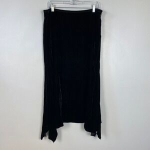J.Jill Velvet Handkerchief Skirt Black Asymmetrical Hem Whimsygoth‎ Fairy Medium